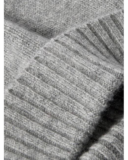 Allude Gray Cashmere Scarf, Beanie And Gloves Set for men