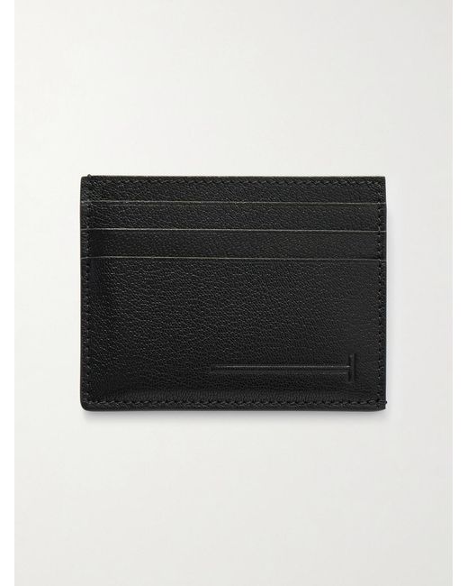 Tom Ford Black Pebble-Grain Leather Cardholder for men