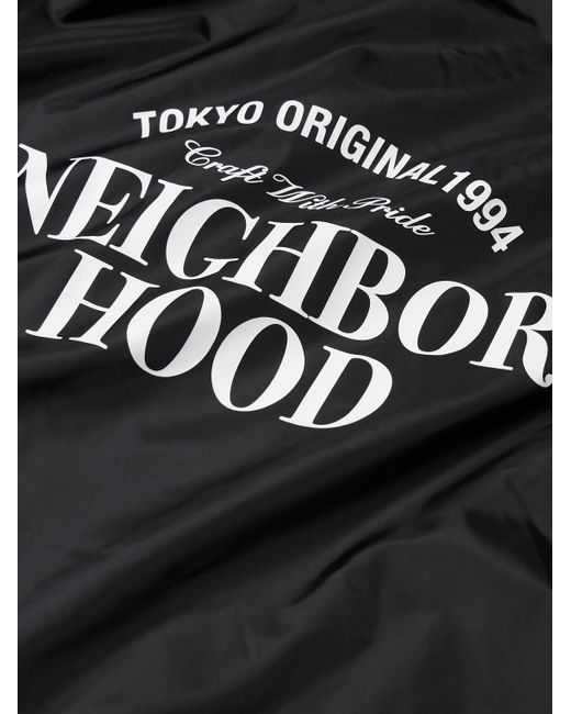 Neighborhood Black Logo-Print Nylon Jacket for men