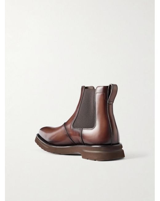 Berluti Brown Alessio Leather Chelsea Boots for men