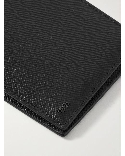 Serapian Black Evoluzione Logo-appliquéd Cross-grain Leather Billfold Wallet for men