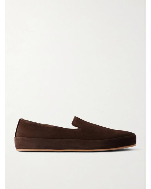 Mulo White Evening Suede Loafers for men