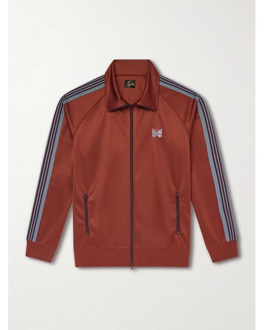 Needles Logo-Embroidered Striped Jersey Track Jacket for men