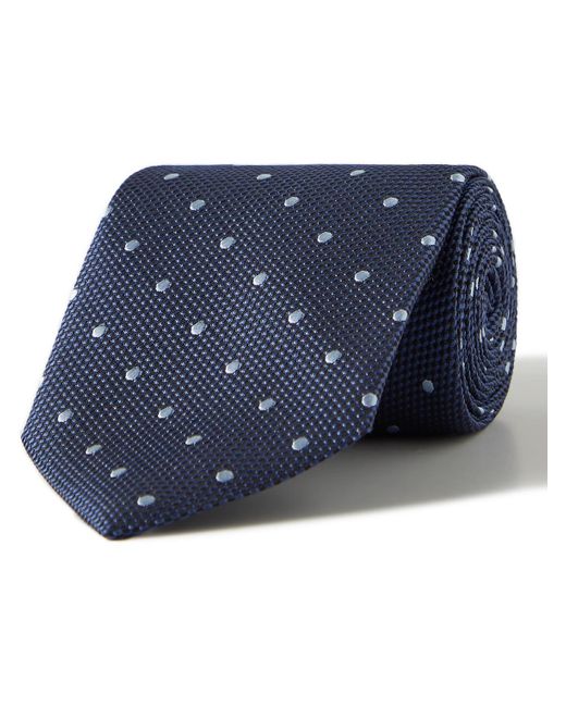 Tom Ford Blue 8cm Polka-dot Silk-jacquard Tie for men