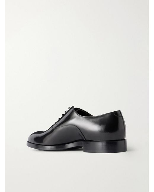 Brunello Cucinelli Black Leather Oxford Shoes for men