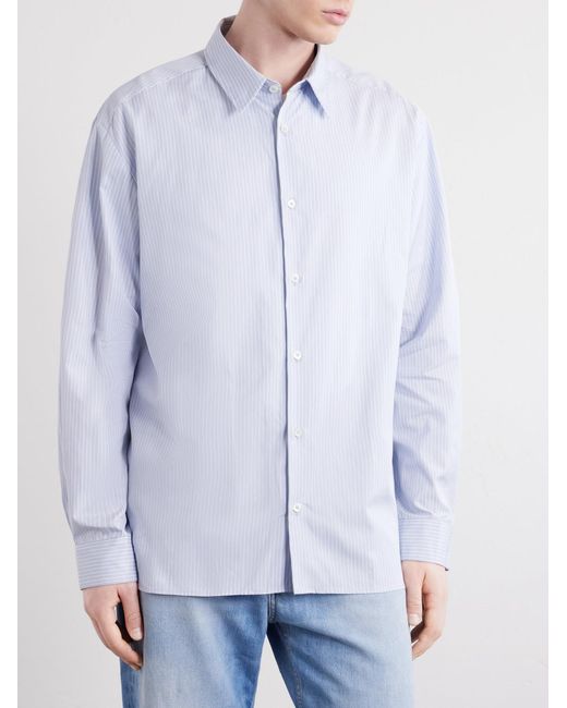 A.P.C. White Malo Striped Organic Cotton Shirt for men