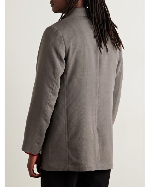 Our Legacy Gray Sharp Double-Breasted Virgin Wool-Blend Blazer for men