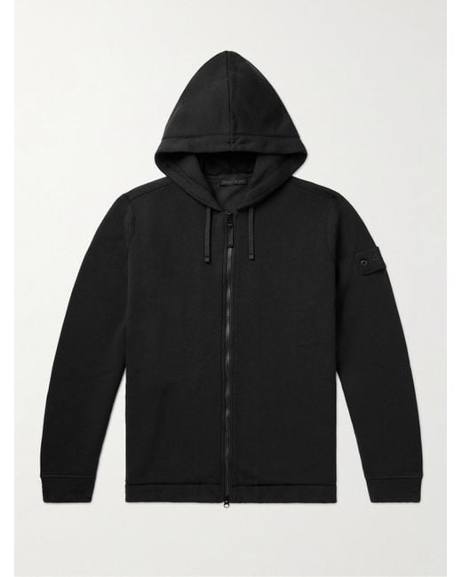 Stone Island Ghost Jersey Zip up Hoodie in Black for Men Lyst UK