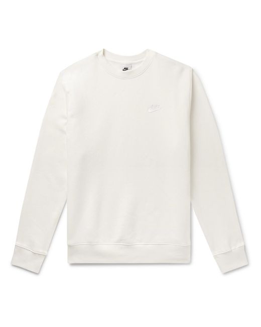 Nike White Sportswear Club Logo-embroidered Cotton-blend Tech Fleece Sweatshirt for men