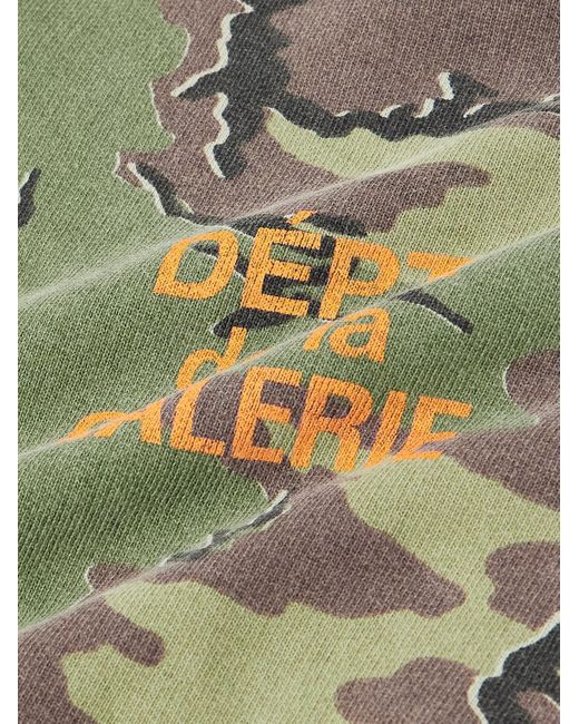 GALLERY DEPT. Green Camouflage And Logo-Print Cotton-Jersey Hoodie for men
