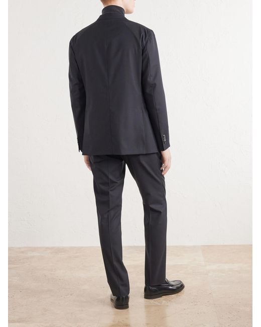 Boglioli Blue Virgin Wool Fresco Suit Jacket for men