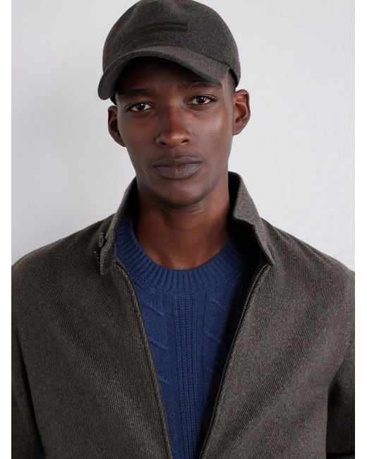 Zegna Gray Oasi Logo-Embellished Cashmere Baseball Cap for men