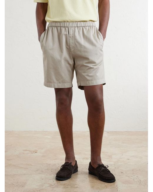 Boglioli White Straight-Leg Cotton-Blend Twill Shorts for men