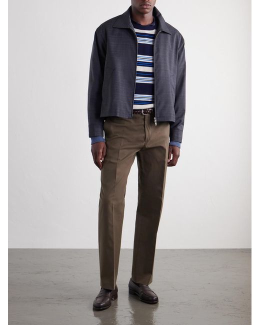 Paul Smith Brown Straight-Leg Cotton-Twill Chinos for men