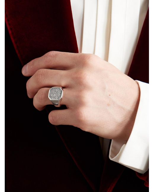 David Yurman Streamline® Siegelring aus Sterlingsilber mit Diamanten in Black für Herren