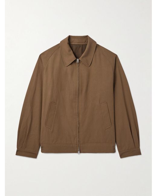 Kaptain Sunshine Brown Gabardine Harrington Jacket for men