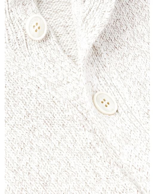 Slowear White Zanone Cotton Cardigan for men