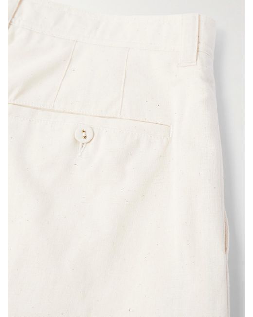 Thom Browne Gerade geschnittene Hose aus Baumwollmusselin mit Stickereien in White für Herren
