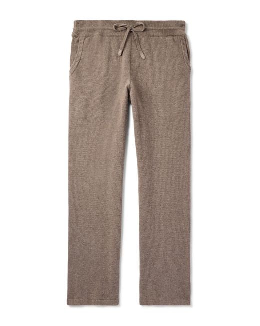 Canali Gray Straight-Leg Wool And Cashmere-Blend Sweatpants for men