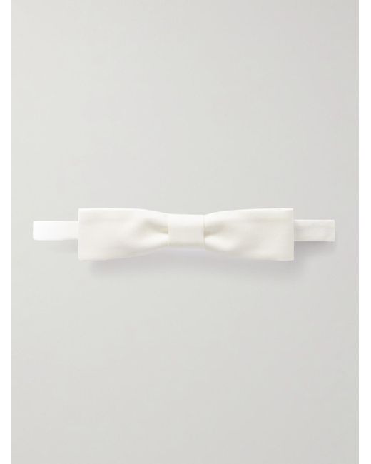Saint Laurent White Pre-tied Silk-twill Bow Tie for men