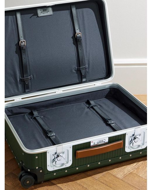 Fpm Milano Green Bank Spinner 68cm Leather-trimmed Polycarbonate Spinner Suitcase for men