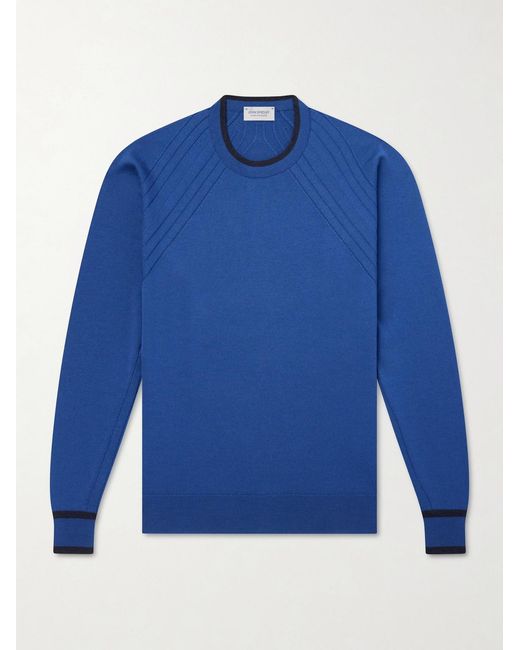 John Smedley Blue Dean Merino Wool Sweater for men
