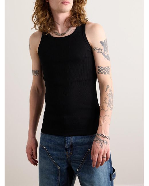 Givenchy Black Slim-fit Ribbed Stretch-cotton Tank Top for men