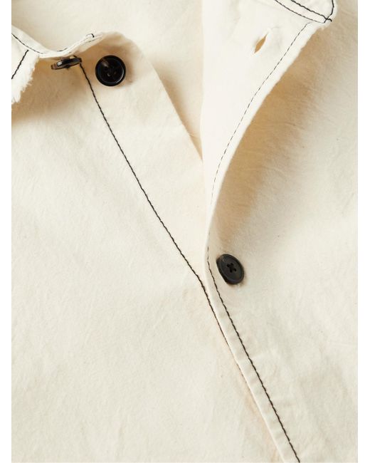 Rohe Natural Topstitched Cotton Overshirt for men