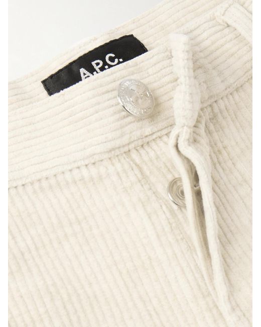 A.P.C. Natural Jean Straight-leg Cotton And Linen-blend Corduroy Trousers for men