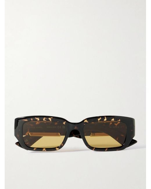 Bottega Veneta Black Dash Rectangular-Frame Acetate Sunglasses for men