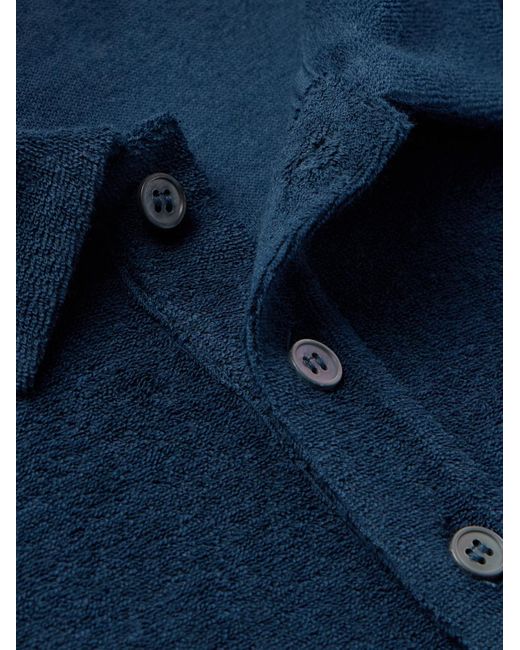 Incotex Zanone Polohemd aus Baumwollfrottee in Blue für Herren