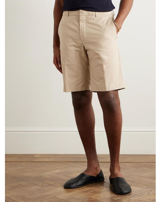 Loro Piana Jarno gerade geschnittene Bermudashorts aus Stretch-Baumwolle in Natural für Herren