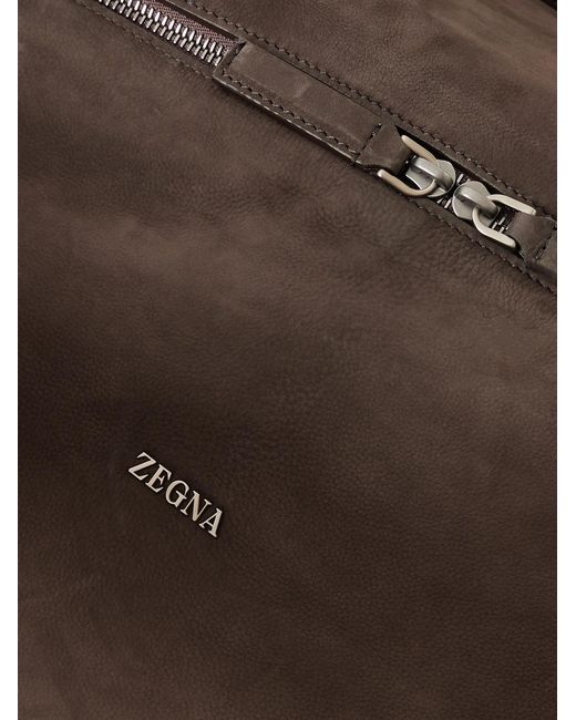 Zegna Black Secondskin Suede Weekend Bag for men