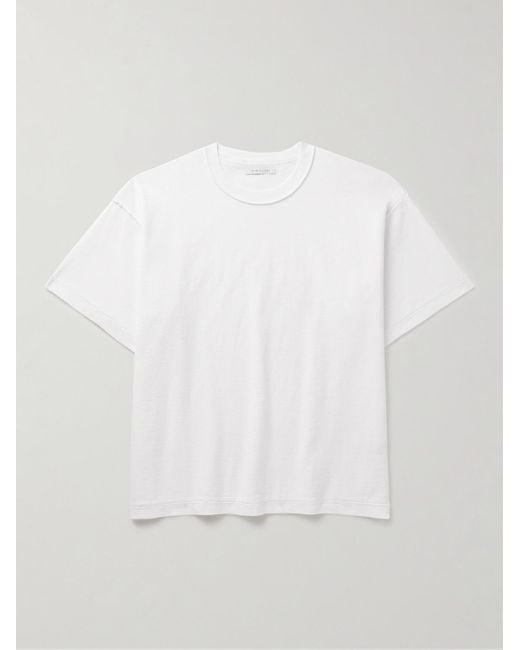 T-shirt cropped in jersey di cotone Reversed di John Elliott in White da Uomo