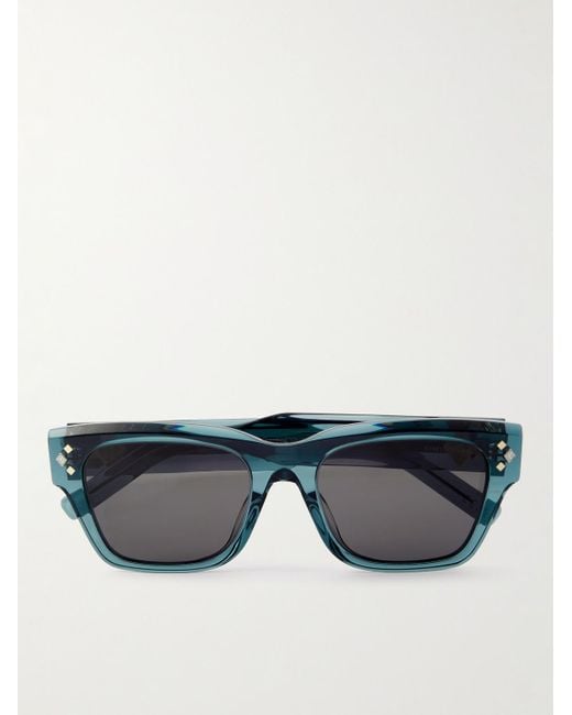 Dior Blue Cd Diamond S2i D-frame Acetate And Silver-tone Sunglasses for men
