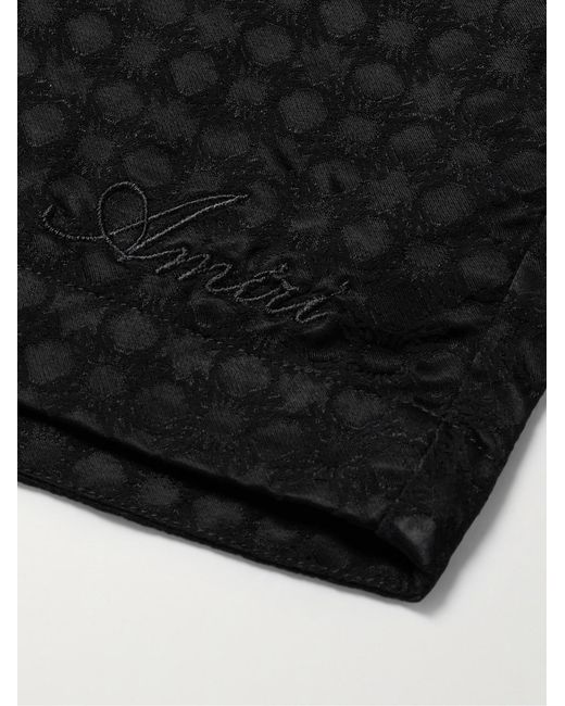 Amiri Black Straight-Leg Jacquard Drawstring Shorts for men