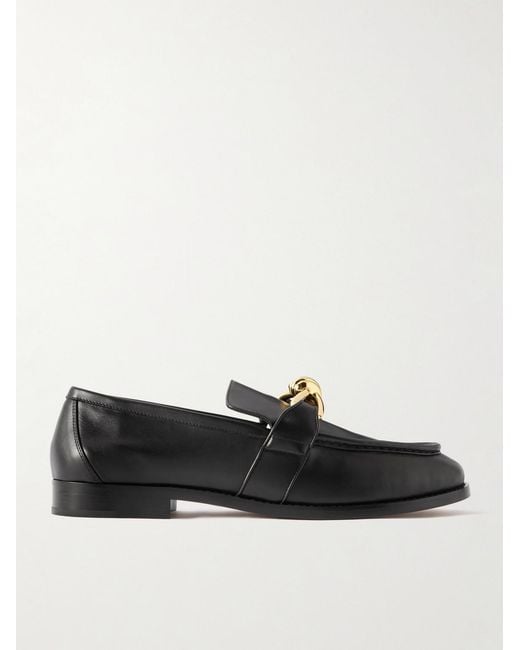 Bottega Veneta Black Astaire Knot-Detailed Leather Loafers for men