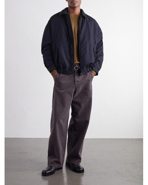 Casey Casey Blue Meaux Cotton And Linen-Blend Zip-Up Jacket for men