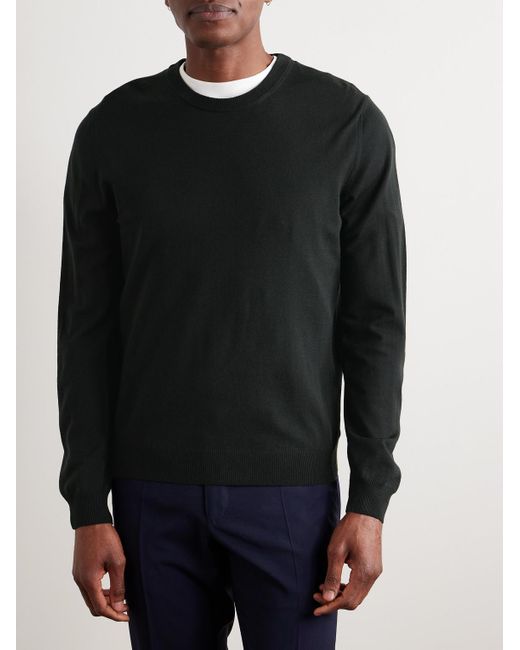 Incotex Black Slim-Fit Flexwool Sweater for men