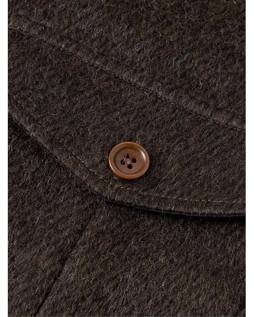 Corridor NYC Black Brushed Wool-Blend Overshirt for men
