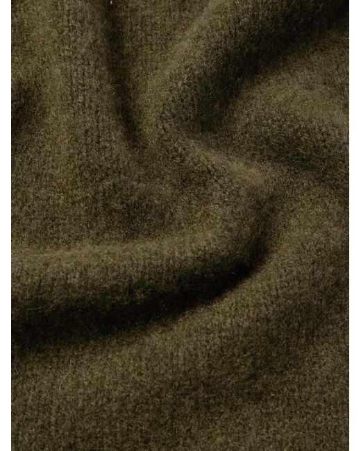 The Elder Statesman Green Shawl-Collar Cashmere Cardigan for men