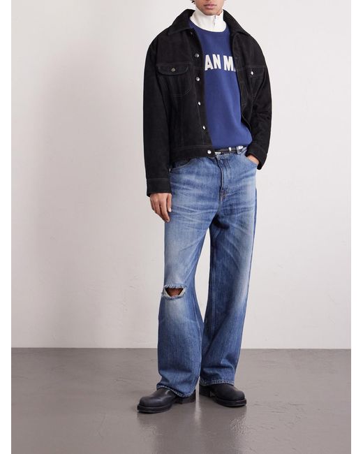 Human Made Blue Logo-print Cotton-jersey Sweatshirt for men