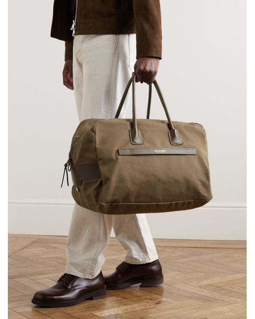 Bleu De Chauffe Brown Zephir Leather-trimmed Coated-canvas Holdall for men