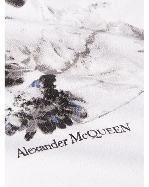 Alexander McQueen White Slim-fit Logo-print Cotton-jersey T-shirt for men