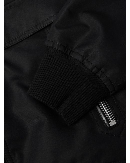 Tom Ford Black Coated Cotton-Canvas Bomber Jacket for men