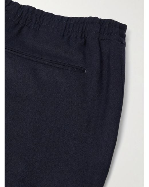 Zegna Blue Tapered Wool Trousers for men