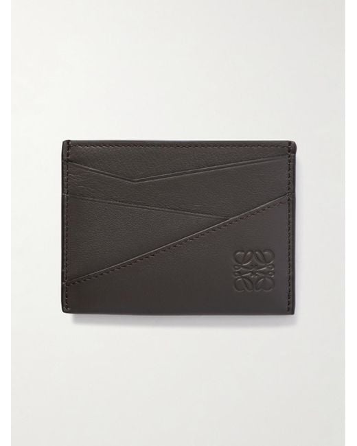 Loewe Puzzle Kartenetui aus Leder mit Logoprägung in Black für Herren