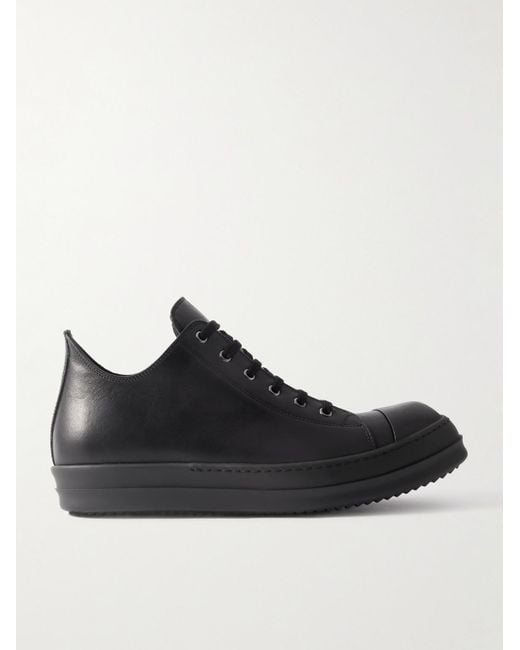 Rick Owens Black Ramones Leather Sneakers for men