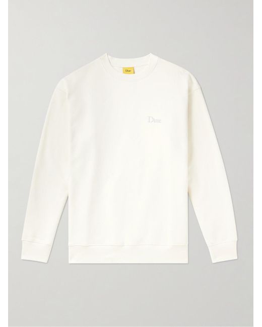 Dime White Logo-embroidered Cotton-jersey Sweatshirt for men