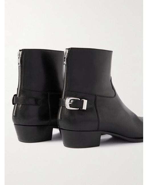 Céline Drugstore Ankle Boots aus Leder mit Schnalle in Black für Herren